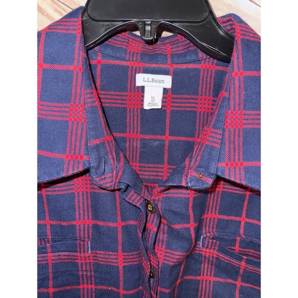 LL BEAN flannel cotton shirt size XL PETITE - Picture 2 of 5